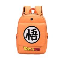 Mochila Orange Supers Saiyans Wu para crianças escolares de algodão
