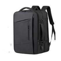 Mochila Oxford Laptop expansível para homens preta de 15 polegadas