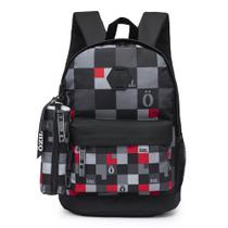 Mochila Ozil Casual Juvenil Escolar Preta Estampada Masculina Espaçosa Estojo Estampado 19L