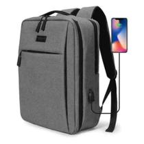 Mochila P/ Notebook Com Usb e Bolso em X Feminina e Masculina Impermeável