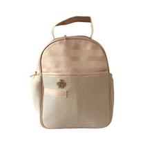 Mochila P Space Rosé Gold Listrado Térmica e Impermeável