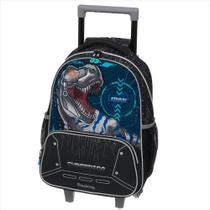 Mochila Pacific com Carrinho Pack Me Cyber Dino Trex Preto