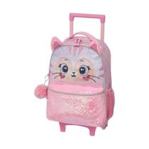 Mochila Pacific com Carrinho Pack Me Gato Rosa