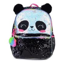 Mochila Pacific Pack Me Panda Lantejoulas Preto