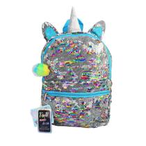 Mochila Paetê Unicórnio Lantejoulas Converter Casual Urbano Mochila Paetê Unicórnio Lantejoulas Converter Casual Urbano