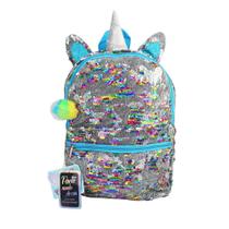 Mochila Paetê Unicórnio Lantejoulas Converter Urbano Casual