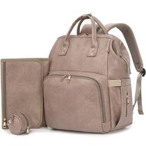 MOCHILA PAÑALERA ROSEGIN de Cuero Vegano 42x24x36 cm Taupe