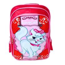 mochila para as costas com estampa de gata e cor rosa