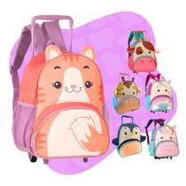 Mochila Para Criança Com Rodinha De Animais Escolar