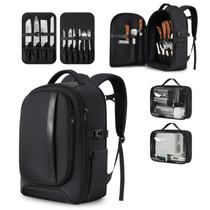 Mochila para facas de chef AUROTIER impermeável com mais de 30 bolsos Mochila para facas de chef AUROTIER impermeável com mais de 30 bolsos