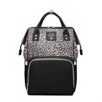 Mochila para Fraldas Armbq - Estampa Leopardo Impermeável Marrom