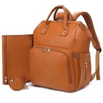 Mochila para Fraldas ROSEGIN - Couro Sintético Impermeável 35L - Marrom