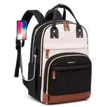 Mochila para laptop Bagswan para mulheres de 15,6" com carregador USB bege