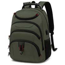 Mochila para laptop Boavan para homens de 15,6 polegadas com porta USB verde