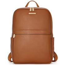 Mochila para laptop BOSTANTEN em couro genuíno para mulheres de 15,6 polegadas
