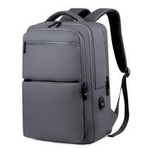 Mochila para laptop de couro PU para homens, 16 polegadas, cinza Mochila para laptop de couro PU para homens, 16 polegadas, cinza