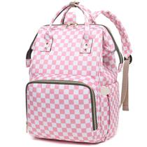 Mochila para laptop Dezcrab Checkered para mulheres 15,6" rosa Mochila para laptop Dezcrab Checkered para mulheres 15,6" rosa
