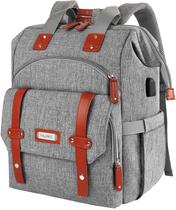 Mochila para laptop FALANKO para mulheres/homens 17,3" com porta USB cinza Mochila para laptop FALANKO para mulheres/homens 17,3" com porta USB cinza