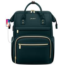 Mochila para laptop Focdod para mulheres de 15,6" impermeável verde escuro