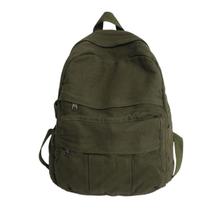 Mochila para laptop GAXOS Vintage Green Canvas para mulheres
