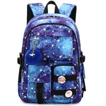 Mochila para laptop Hidds School Bag de 16 polegadas para meninas Galaxy Blue