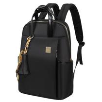 Mochila para laptop Kamlui para mulheres de 15,6 polegadas, fina, preta, nylon Mochila para laptop Kamlui para mulheres de 15,6 polegadas, fina, preta, nylon