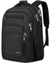 Mochila para laptop Liokesa Black Water Resistant, porta USB de 15,6"