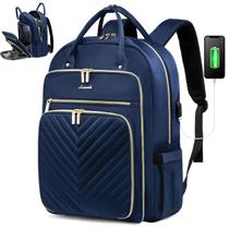Mochila para laptop LOVEVOOK 15,6" impermeável para mulheres azul marinho