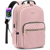 Mochila para laptop LOVEVOOK para mulheres 18,4" impermeável rosa