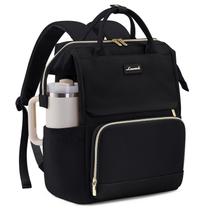 Mochila para laptop LOVEVOOK para mulheres de 15,6" com porta-copos preta