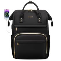 Mochila para laptop LOVEVOOK para mulheres de 17 polegadas impermeável preta Mochila para laptop LOVEVOOK para mulheres de 17 polegadas impermeável preta