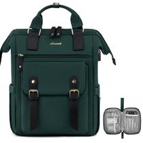 Mochila para laptop LOVEVOOK para mulheres verde escuro 15,6 polegadas