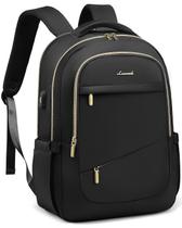 Mochila para laptop LOVEVOOK preta para mulheres resistente à água