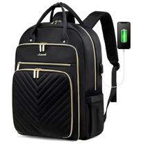 Mochila para laptop LOVEVOOK Women Teacher 17,3" impermeável preta Mochila para laptop LOVEVOOK Women Teacher 17,3" impermeável preta