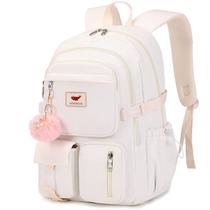 Mochila para laptop LXYGD de 15,6 polegadas para crianças, escola primária, esbranquiçada