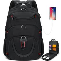 Mochila para laptop RAINSMORE 17,3" à prova d'água com porta USB preta Mochila para laptop RAINSMORE 17,3" à prova d'água com porta USB preta