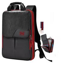 Mochila para laptop ZINZ Slim & Expandable 15,6-17 polegadas preta vermelha