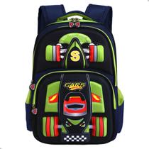 Mochila Para Meninos Infantil Carro de Corrida Escolar 3D