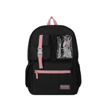 Mochila para Notebook 15" Cleveland Preta e Rosa