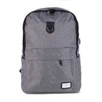 Mochila Para Notebook Executiva HT-8002 Tecido Impermeável Entrada USB Tecido Oxford - Cinza Mochila Para Notebook Executiva HT-8002 Tecido Impermeável Entrada USB Tecido Oxford - Cinza
