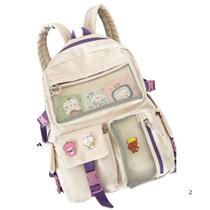 Mochila Para Notebook Material Oxford Feminina Tela Com Botons Sortidas