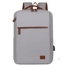 Mochila Para Notebook Material Oxford Rosa E Cinza