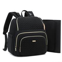 Mochila para Pañales MAPLELILY Ligera y Estilizada en Negro