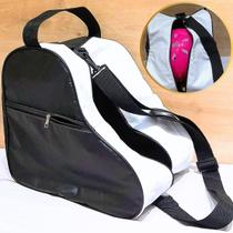 Mochila Para Patins Quad Inline Bolsa Material sintético Preta / Branca