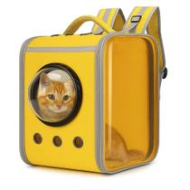 Mochila para Transporte de Pet Cachorro Gato Visor e Ventilação - Amarelo