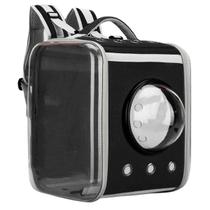 Mochila para Transporte de Pet Cachorro Gato Visor e Ventilação - Preto