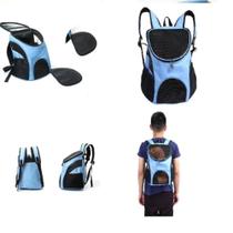 Mochila passeio caes gatos bolsa transporte pet dog bag viagem canguru cachorros petshop azul