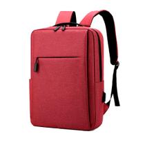 Mochila Passeio Escolar Executiva Unissex Vermelha Nylon Resistente Notebook Cabo USB Lançamento