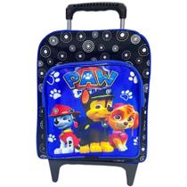 Mochila Patrulha Canina Azul Escolar Infantil com Rodinhas