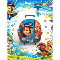 Mochila Patrulha Canina Maternal Infantil Com Rodinhas Escolar Menino Tamanho P